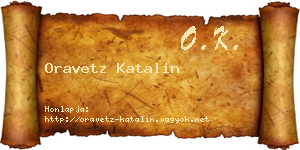 Oravetz Katalin névjegykártya